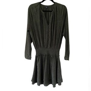 Rails Jasmine Olive Speckled Long sleeve Mini Dress Size Medium